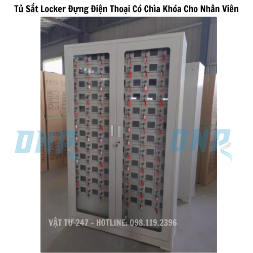 Tủ Sắt Locker 6 Ngăn Đựng Điện Thoại Có Chìa Khóa Cho Nhân Viên
