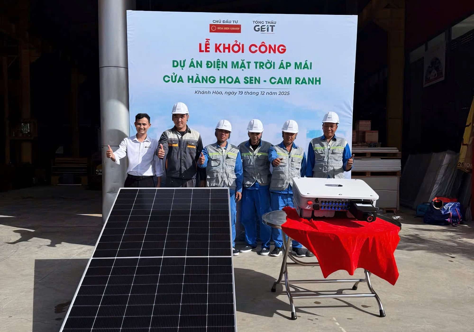 Điện mặt trời áp mái cửa hàng Hoa Sen Cam Ranh - Khánh Hoà