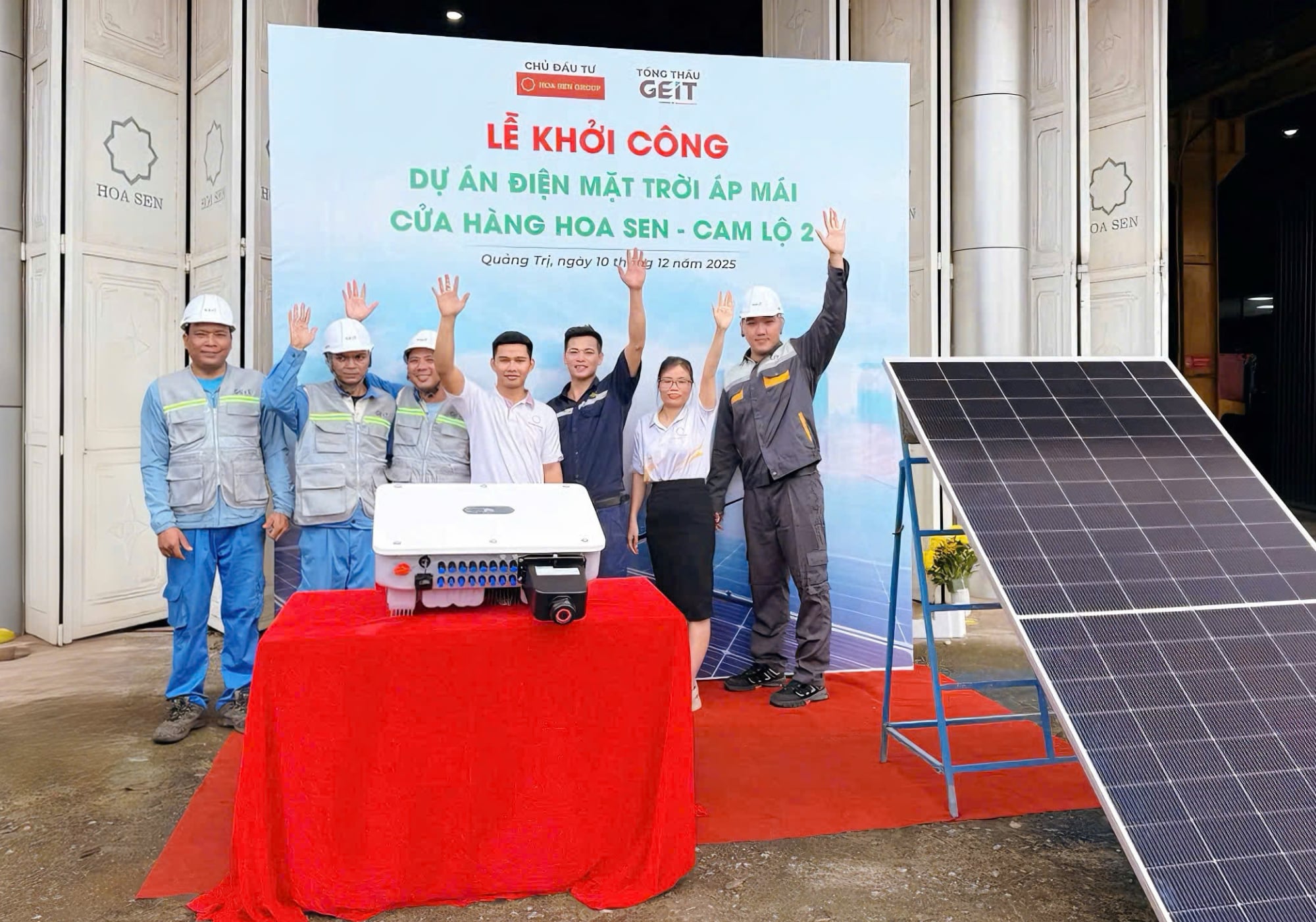 Điện mặt trời áp mái cửa hàng Hoa Sen Cam Lộ 2 - Quảng Trị