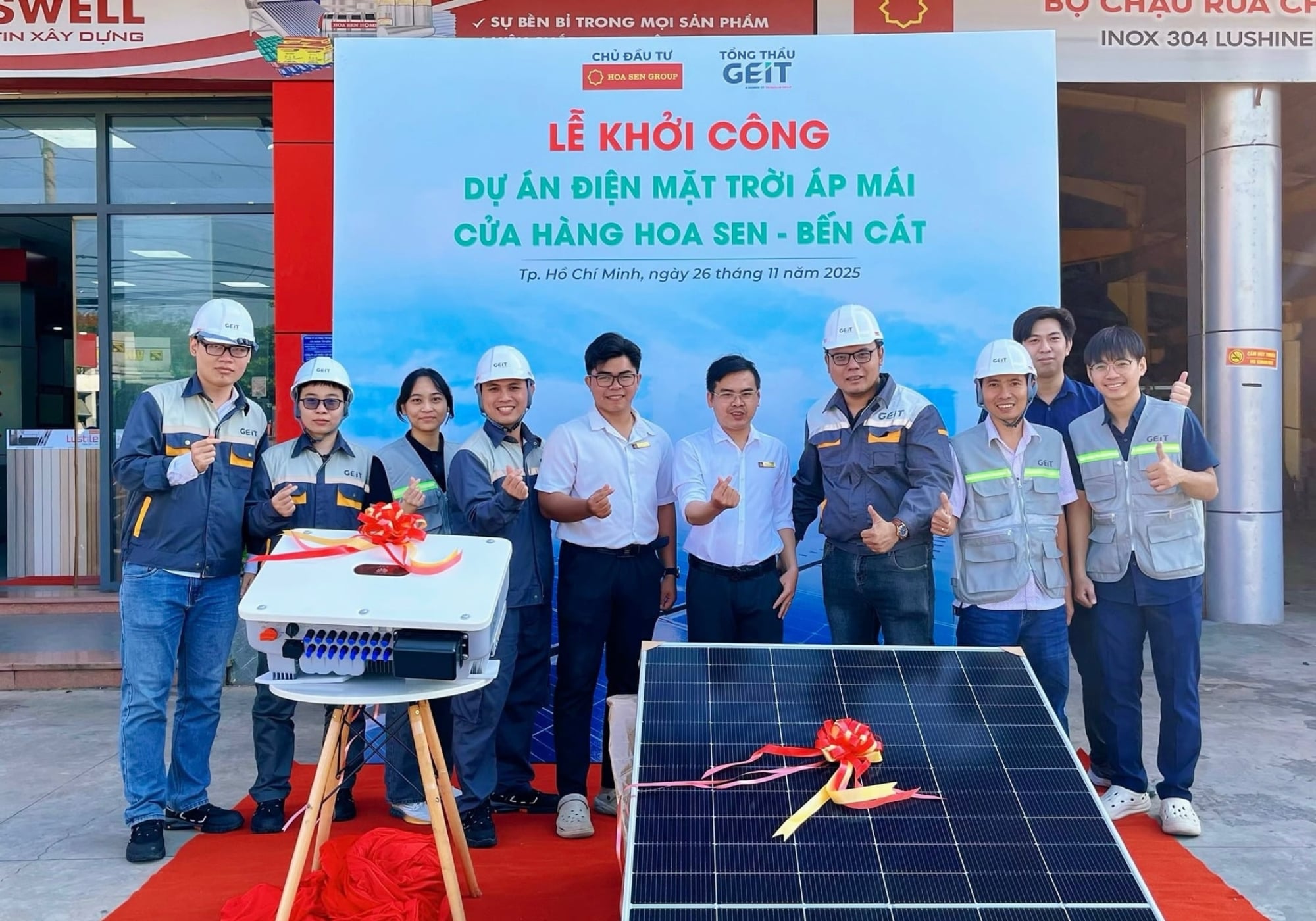 Điện mặt trời áp mái cửa hàng Hoa Sen Bến Cát - TP Hồ Chí Minh