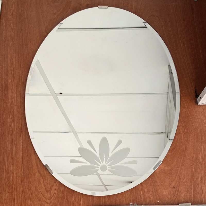 Gương Nhà Tắm In Hoa Văn Pioneer Hình Oval KT 45x60cm, 50x70cm - Mã SP: PE111