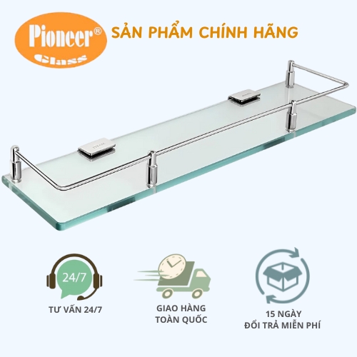 Kệ Kính Inox 304 Pioneer Phòng Tắm Cao Cấp, Trụ Rào Bản To - Mã SP: TP41