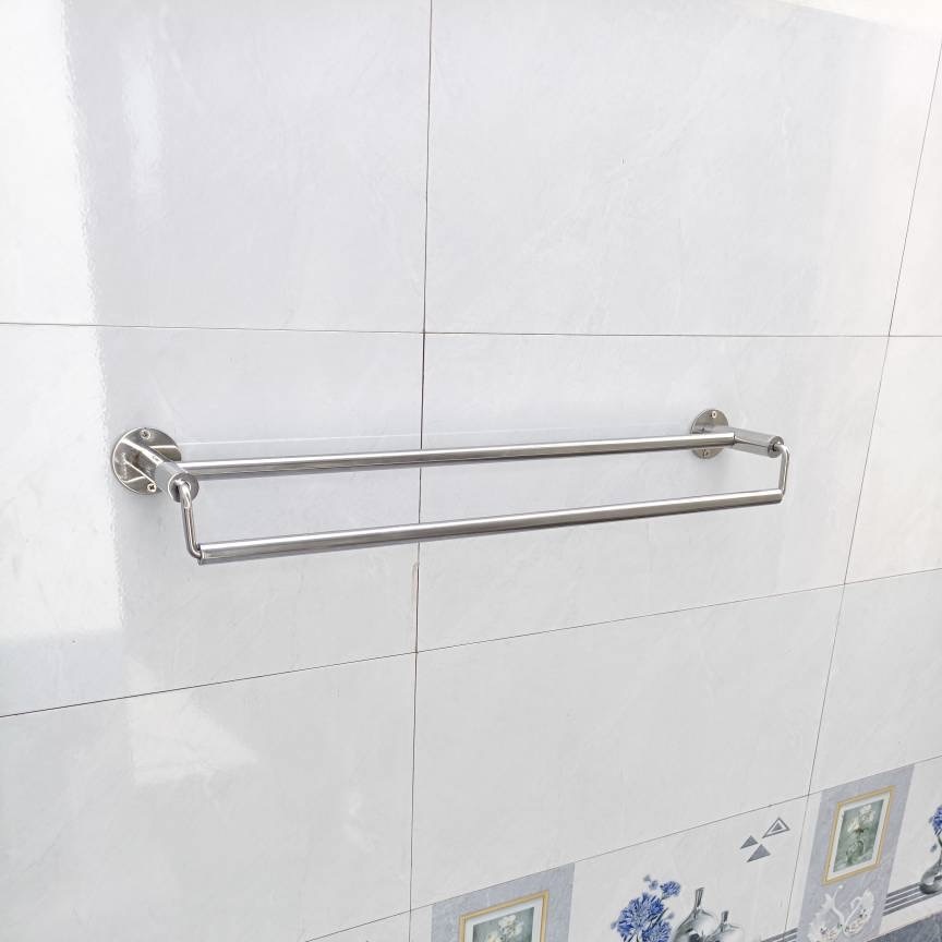 Thanh treo khăn lệch INOX 201, INOX 304 - Máng khăn đơn/đôi - Vắt khăn nhà tắm - Mã SP: MK303/MK304