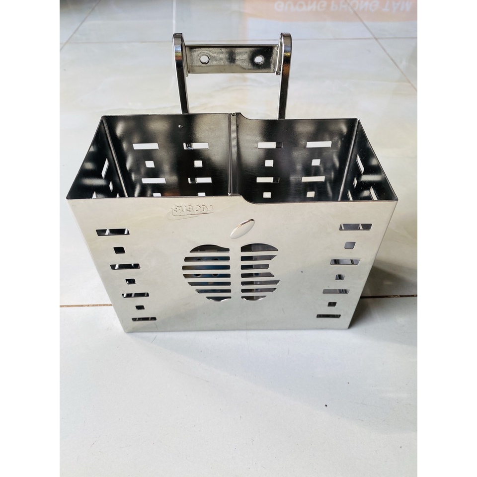 Ống Đựng Đũa Muỗng Pioneer Mẫu Vuông 2 Ngăn Inox 304 Cao Cấp