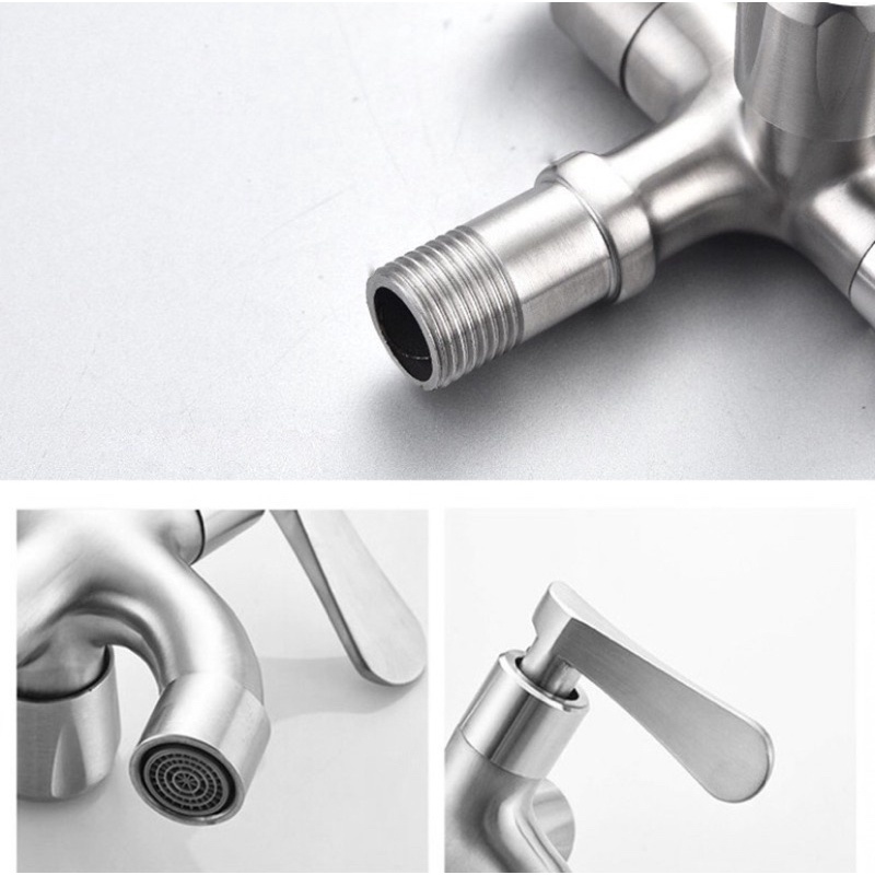 Vòi Nước Củ Sen Lạnh Nhà Tắm INOX 304 Thân Đúc Nguyên Khối