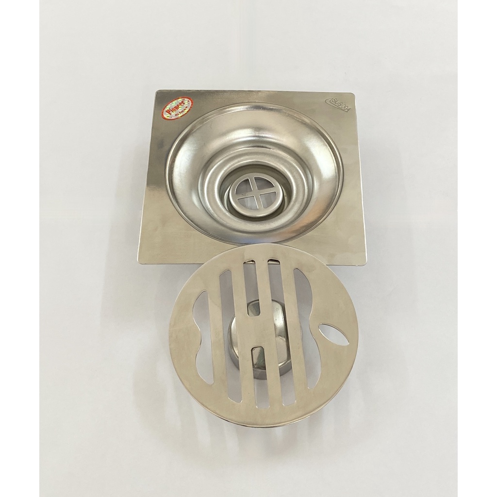 Phễu Thoát Sàn Hoa Văn Táo Hàng Đúc Inox 304 Pioneer - Hố Ga Chống Hôi Inox 304 - Mã SP: PE354