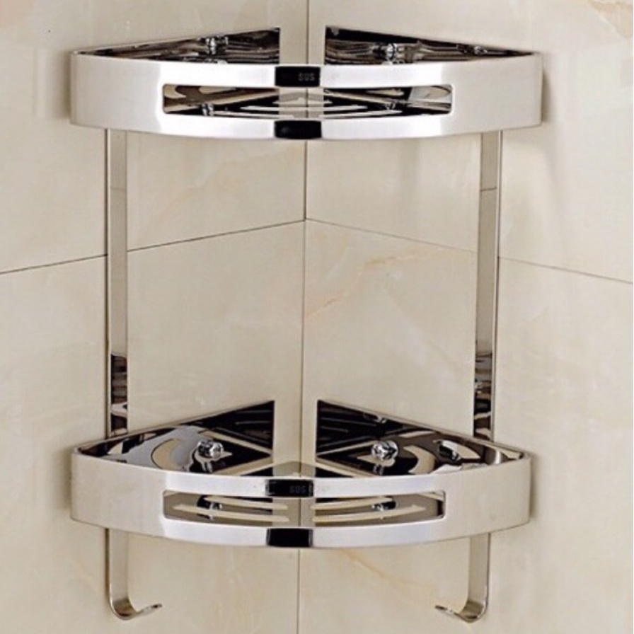 Kệ Góc Phòng Tắm 1 Tầng, 2 Tầng Inox 304 Nhà Tắm - Chuyên Giá Sỉ