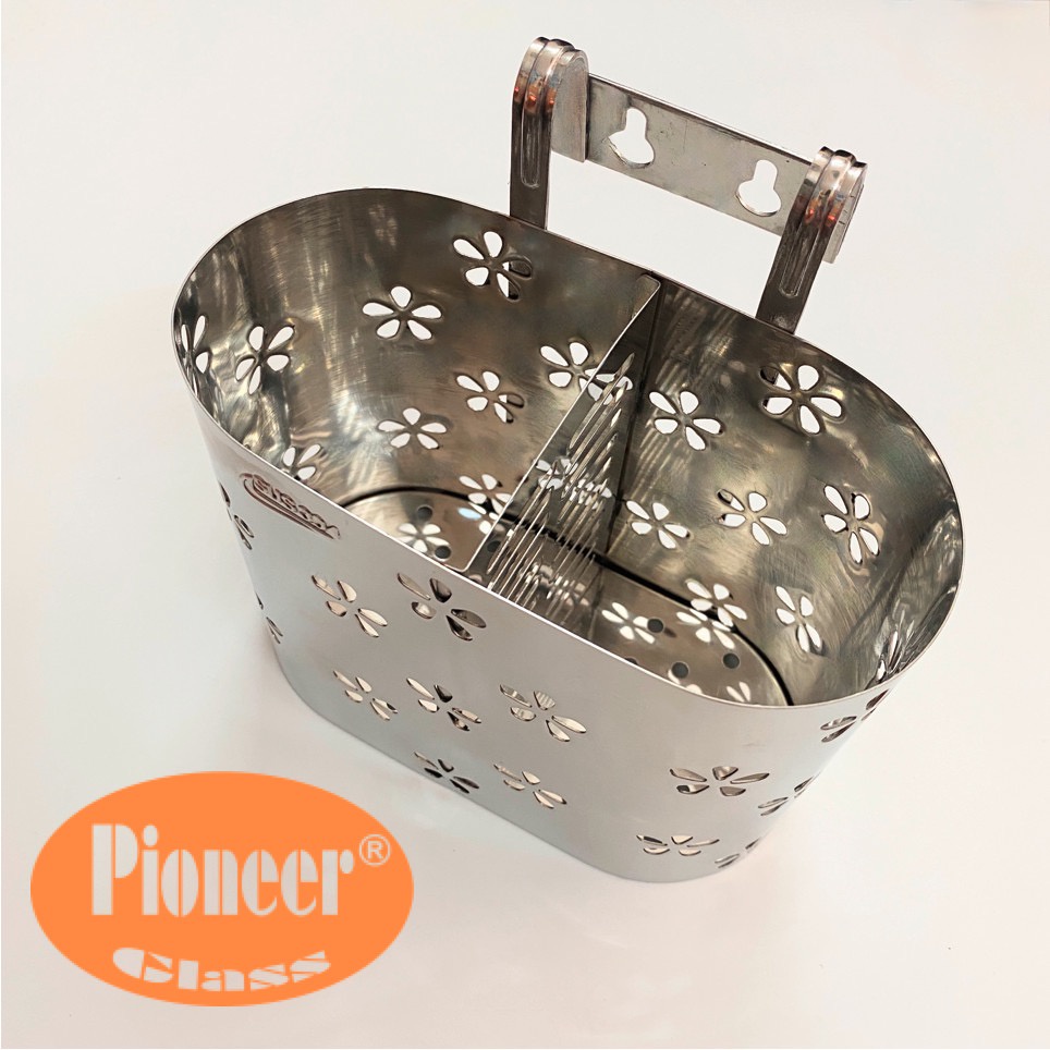 Ống Đựng Đũa Muỗng Inox 304 Pioneer 2 Ngăn Cao Cấp - Mã Sản Phẩm: PE404