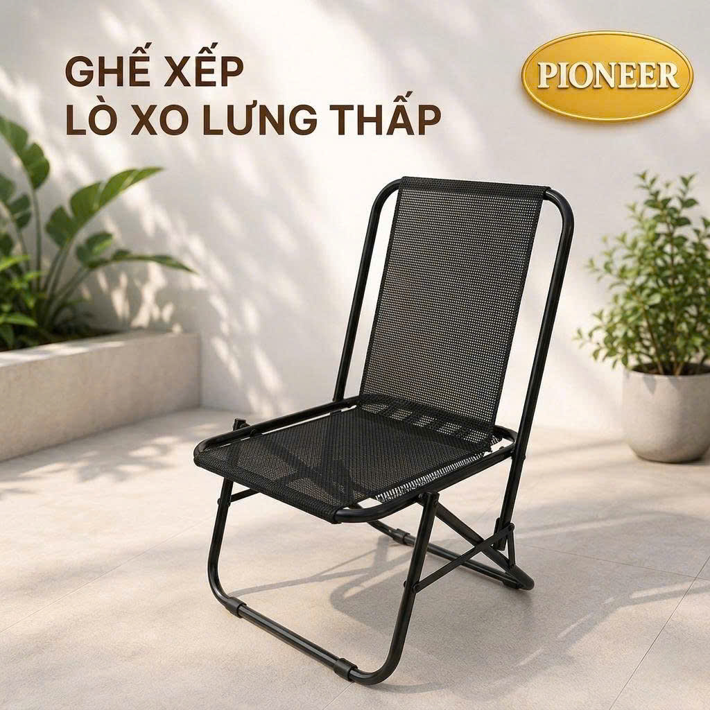 Ghế Xếp Lò Xo Lưới Lưng Thấp Cafe, Câu Cá, Du Lịch Dã Ngoại Giá Sỉ