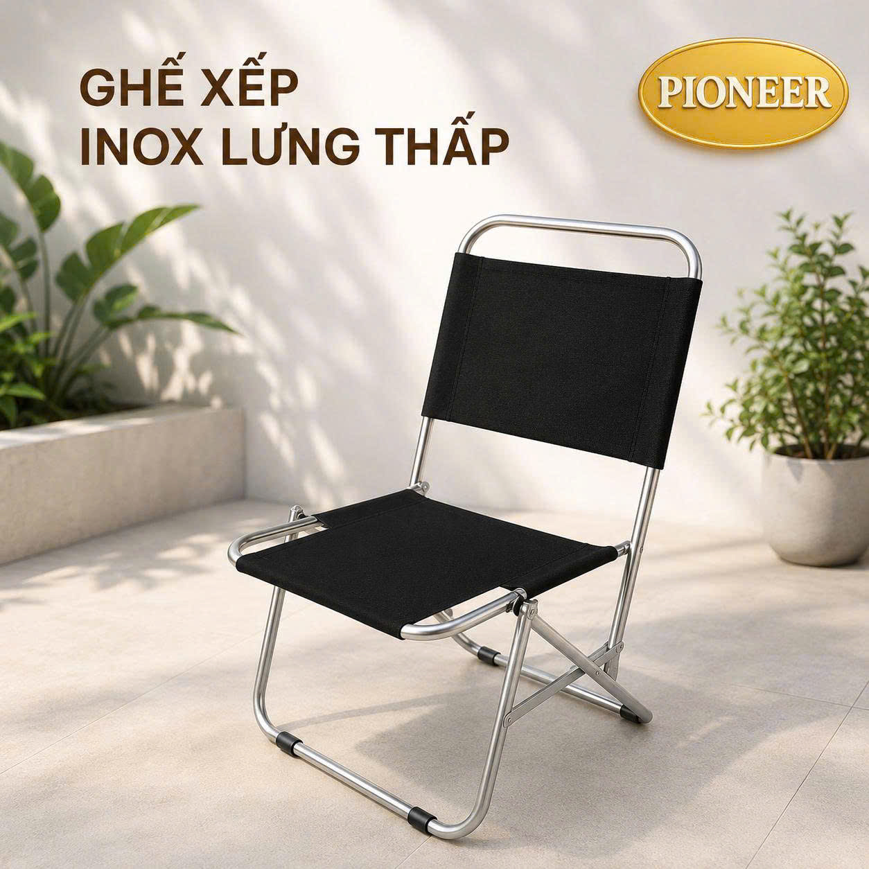 Ghế xếp Inox gấp gọn cafe, câu cá, du lịch dã ngoại giá sỉ