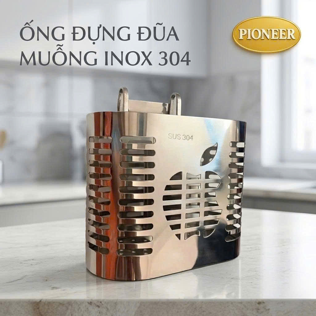 Ống đựng đũa muỗng Pioneer Inox 304 cao cấp trong phòng bếp, Mã PE:403