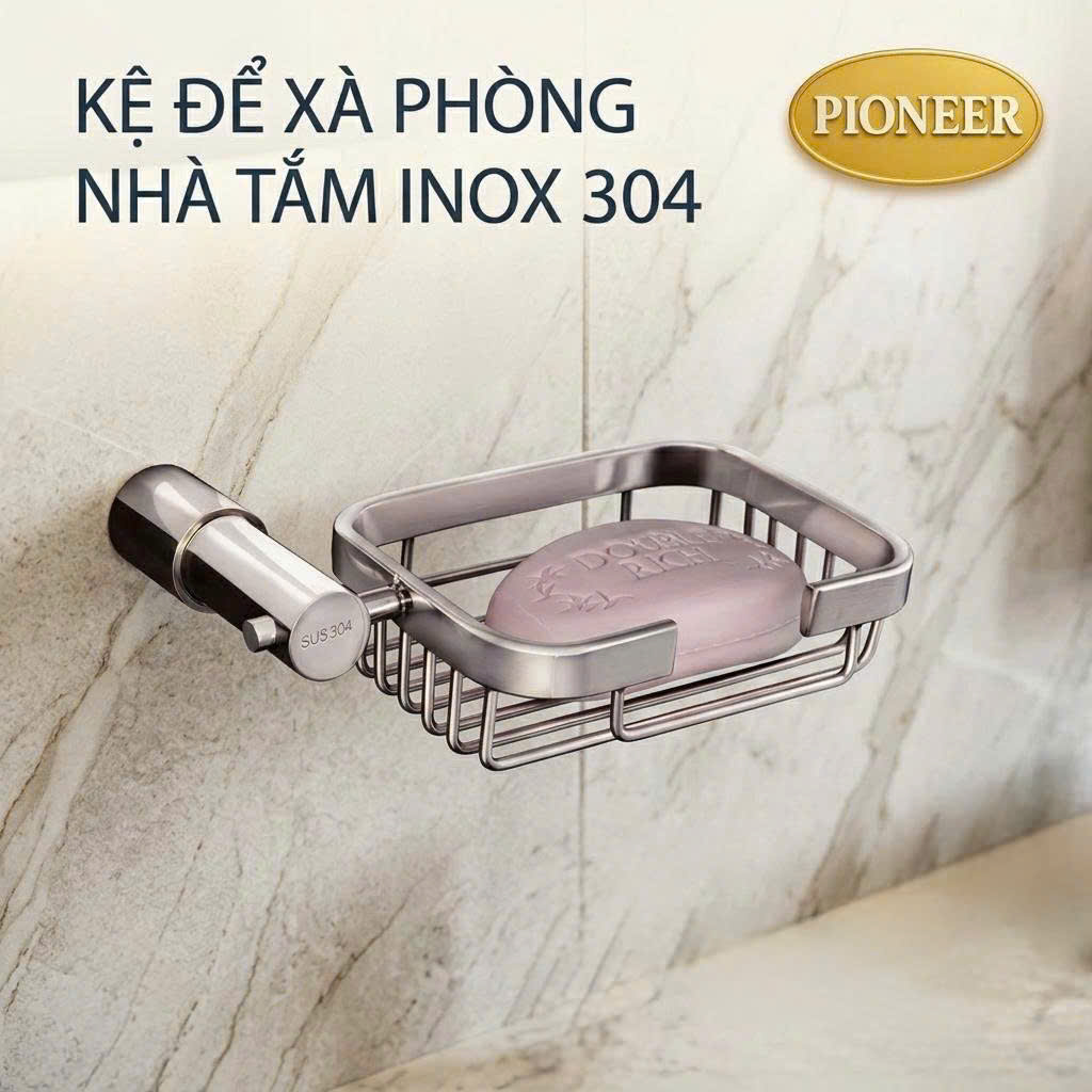 Kệ đựng xà phòng Pioneer Inox 304 cao cấp trong phòng tắm, Mã TP:6001