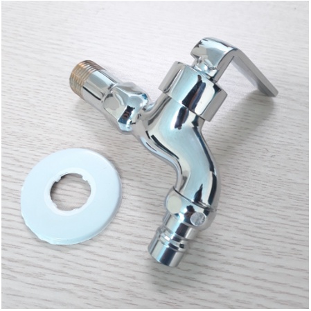 Vòi Hồ, Vòi Xả Nước Siêu Mạnh Chất Liệu Đồng Thau Mạ Chrom Tay Dẹp Sáng Bóng Phi 21mm