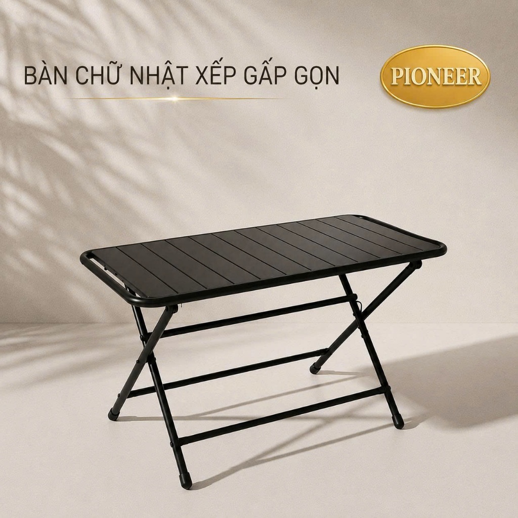 Bàn chữ nhật 50x90cm xếp gấp gọn cafe, câu cá, du lịch dã ngoại