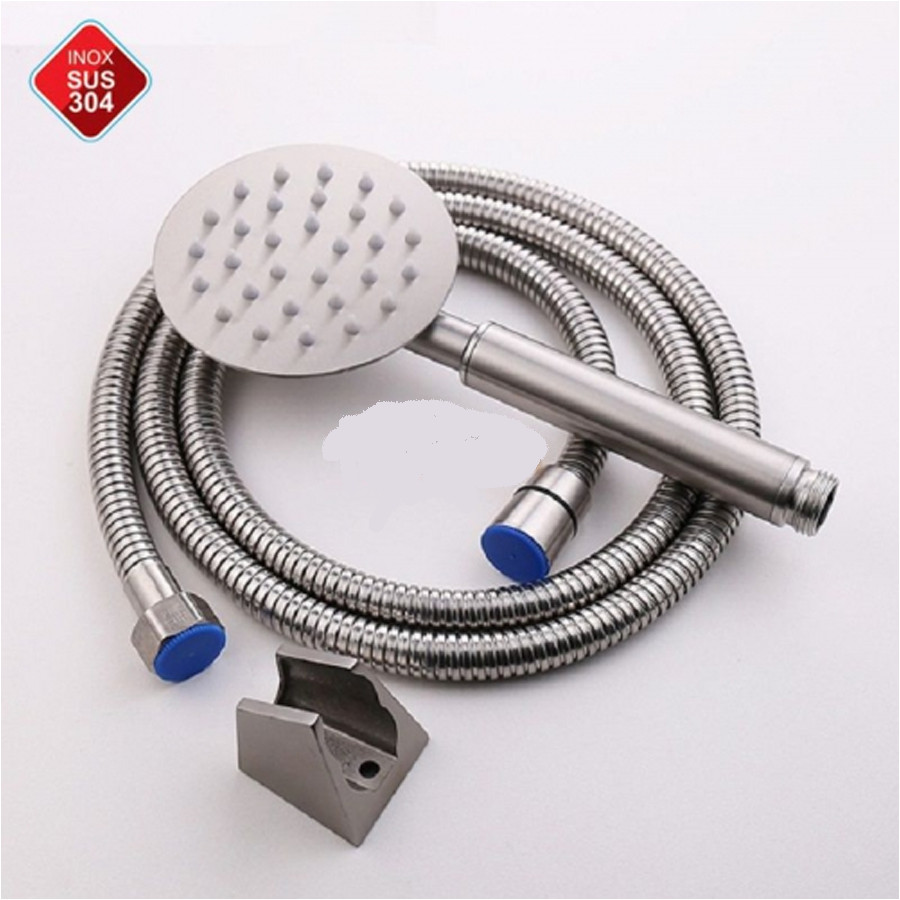 Vòi Sen Tắm Tăng Áp Tay Mặt Tròn Dẹp Inox 304 Phù Hợp Với Mọi Nhà