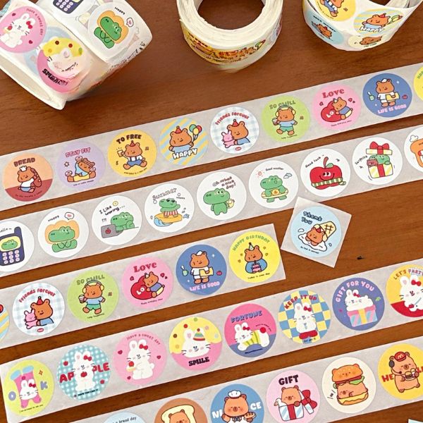[ Set 20 Cuộn ] Tem Sicker Cute [ 2.8 x 5.5cm x 300 Miếng ] - 922554