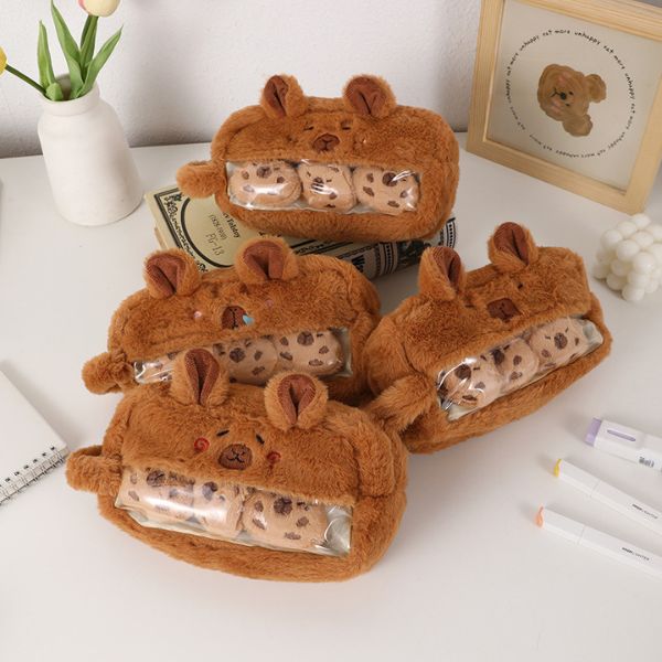 [ Set 4 Cái ] Túi Đựng Mỹ Phẩm / Bóp Bút Capybara - 920311