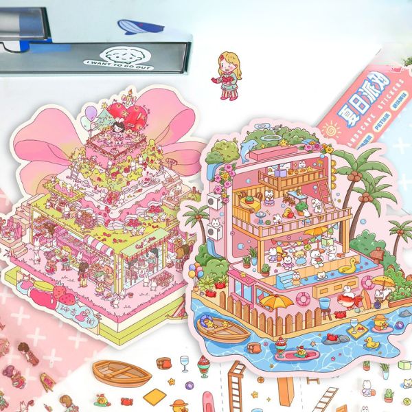 [ Set 10 Bộ ] Sticker Trang Trí 3D [ 18 x 23cm ] - 922812