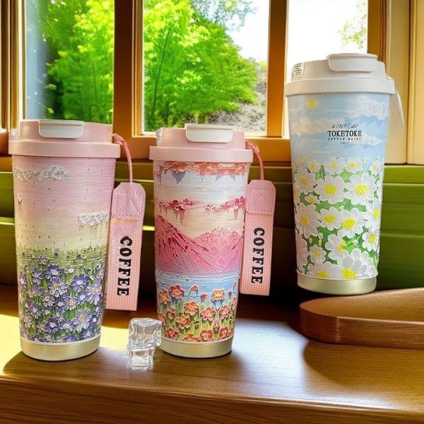 [ Set 2 Cái ] Bình Giữ Nhiệt [ 500ml - Inox 316 - Kèm Dây Coffee ] - 922964