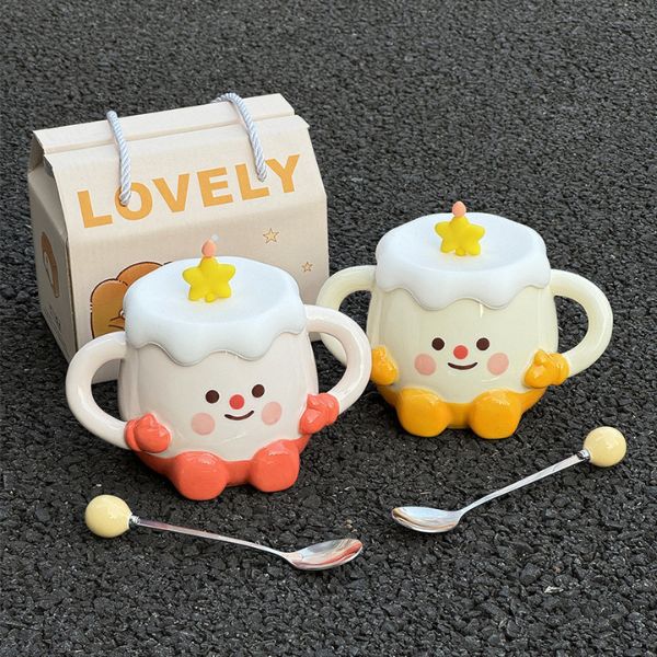 [ Set 2 Cái ] Ly Cốc Sứ [ Nắp + Thìa + Hộp Đẹp ] - 935035