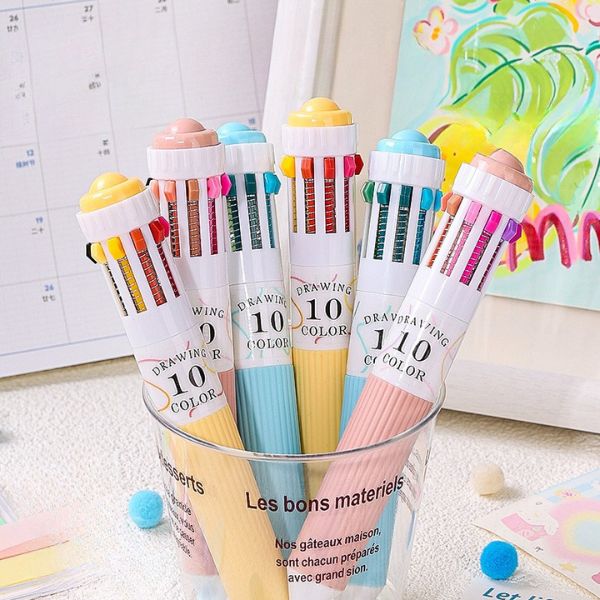 [ Set 5 Hộp ] Bút Bi Bấm 10 Màu [ 1 Hộp 3 Cây ] - 935096