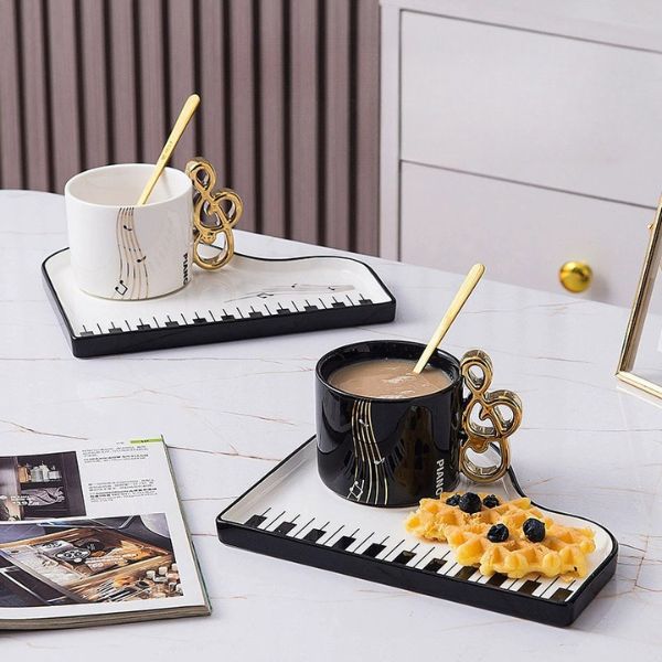 [ Set 2 Cái ] Ly Cốc Sứ [ Hộp Đẹp - Kèm Đĩa Lót Như Ảnh ] - 935408