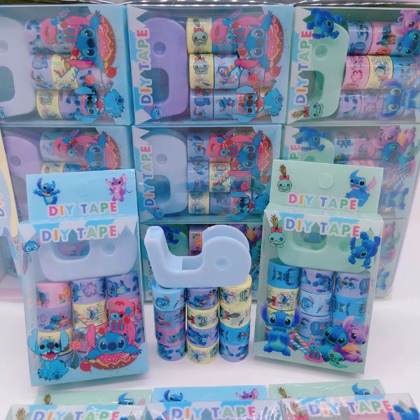 [ Hộp 36 Box ] Washi Tape + Đồ Kéo STITCK [ 1 Box 9 Cuộn ] - 96596