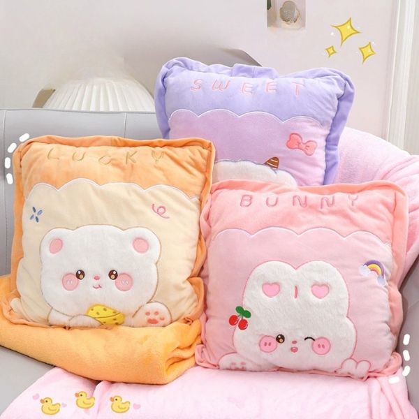 [ Set 2 Bộ ] Gối Ngủ Văn Phòng + Chăn Hồng [ 40*40cm / 100*170cm ] - 16259