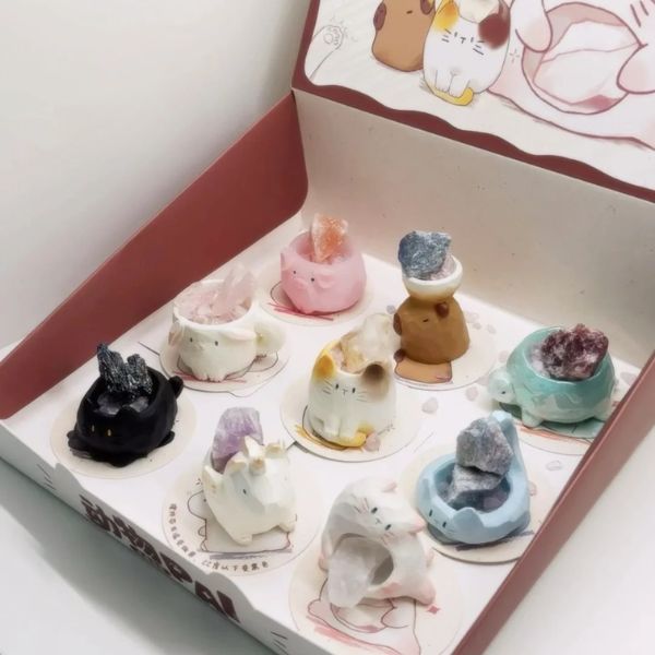 [ Bind Box ] Tượng Trang Trí + Đá Thạch Anh Tự Nhiên [ Đem Lại May Mắn ] - 16304