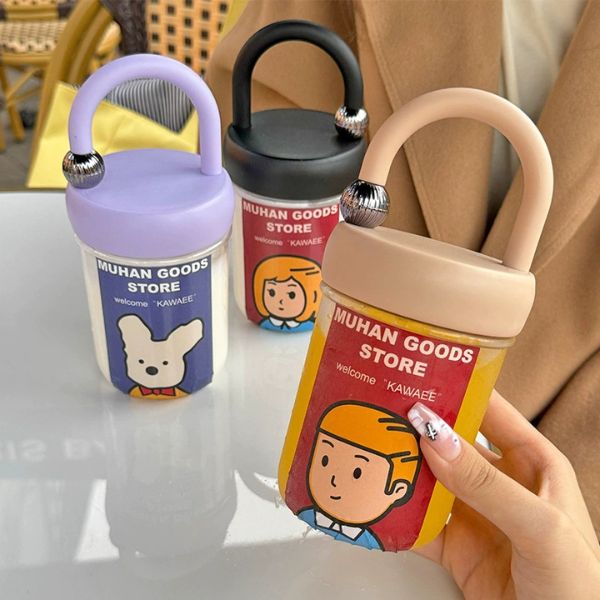 [ Set 3 Cái ] Bình Nước [ 450ml - Kèm Sticker + Miếng Vải Chống Nóng ] - 16579