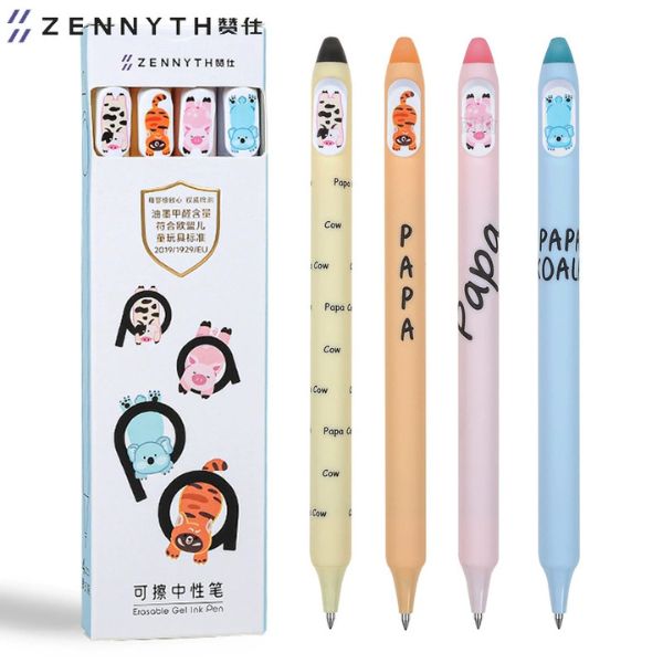 [ Set 5 Hộp ] Bút Bi Xoá Được Zanshi PAPA [ 0.5mm - Khô Nhanh - Xanh - Hộp 4 Cây ] - 16660