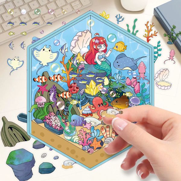 [ Set 10 Bộ ] Sticker 3D [ 21*15cm ] - 16699