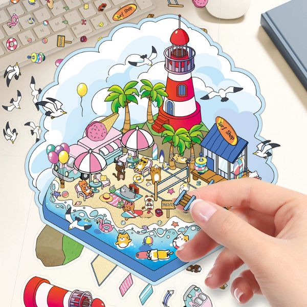 [ Set 10 Bộ ] Sticker 3D [ 21*15cm ] - 16700