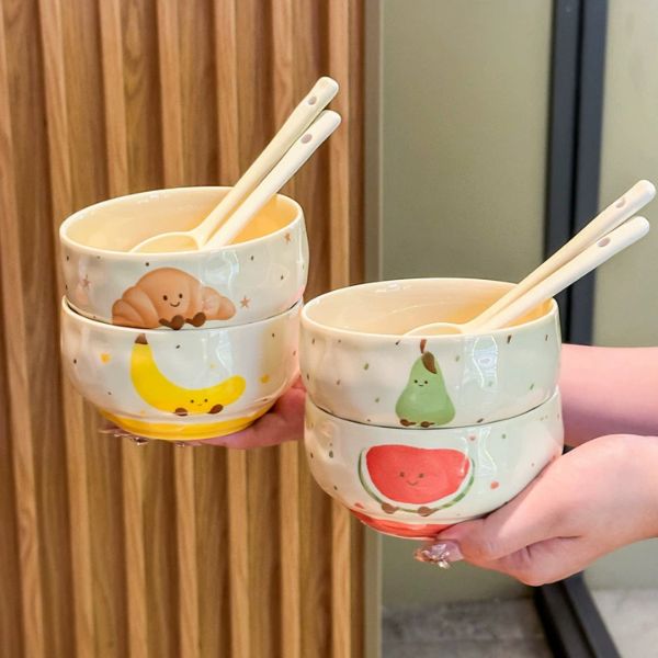 [ Set 4 Bộ ] Chén Cơm [ 4,65 inch ] + Thìa - 17896