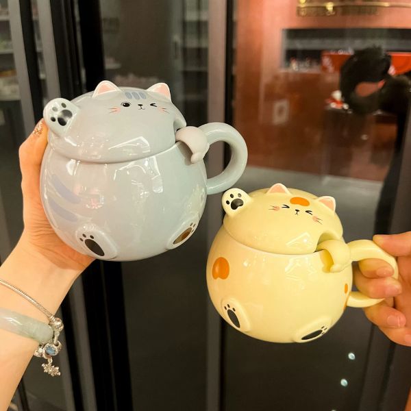 [ Set 2 Cái ] Ly Cốc Sứ [ Nắp + Thìa ] - 17986