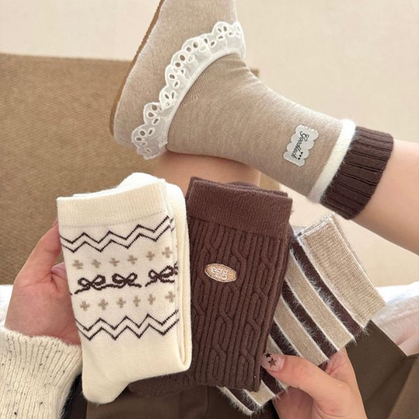 [ Set 5 Đôi ] Vớ Dài [ Cotton / Có Tag Treo ] - 18041