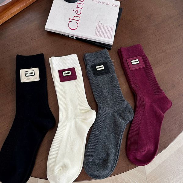 [ Set 5 Đôi ] Vớ Dài [ Cotton / Có Tag Treo ] - 18047