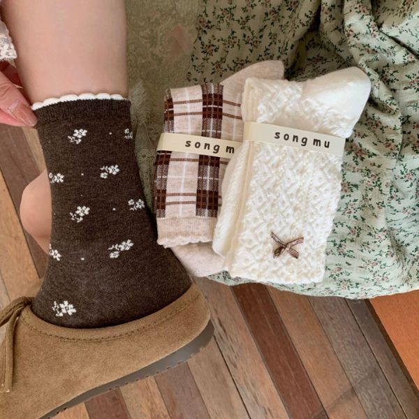 [ Set 5 Đôi ] Vớ Dài [ Cotton / Có Tag Treo ] - 18048