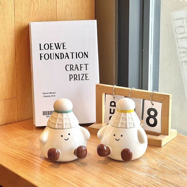 [ Set 2 Bộ ] Ly Cốc Sứ + Nắp + Thìa [ Hộp Đẹp ] - 18107