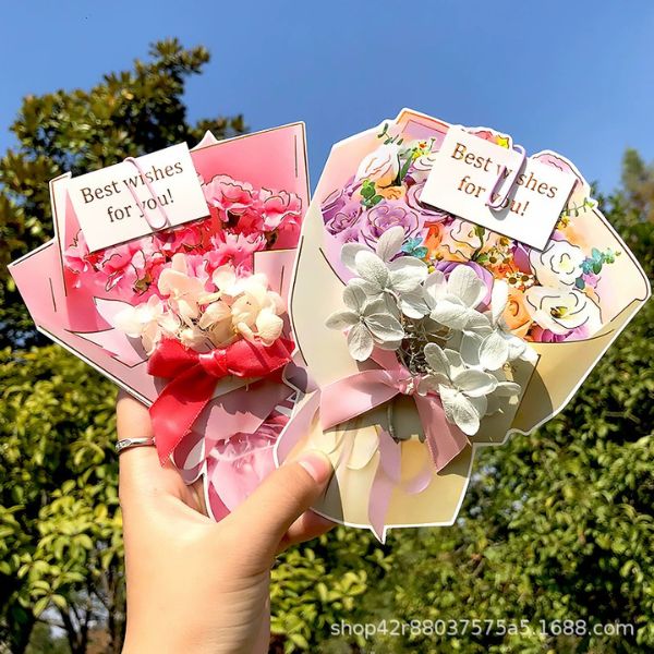 [ Set 12 Cái ] Thiệp Hoa Khô [ Đựng Hộp ] - 18115