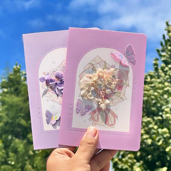 [ Set 12 Cái ] Thiệp Hoa Khô - 18113