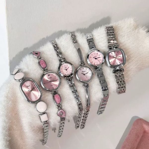 Đồng Hồ Nữ Thạch Anh Hồng GEDI [ Thép Không Rỉ / Chống Nước / Kính Dày 8mm / Đường Kính 23mm / Size Tay : 12.5-18cm ] - 18358