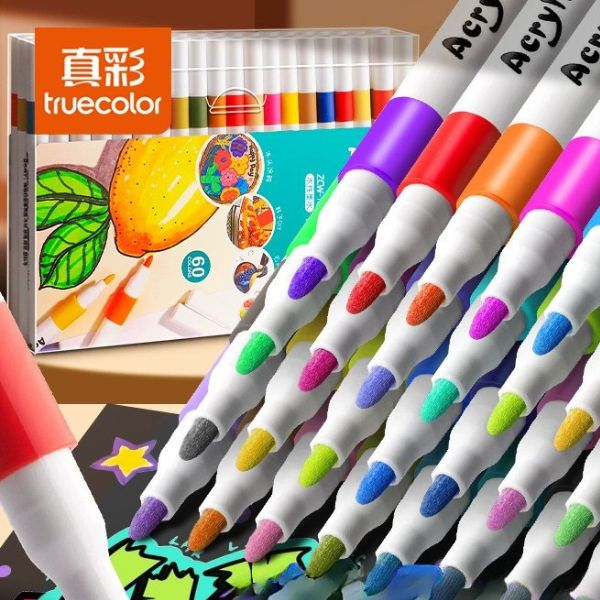 [ Set 5 Hộp ] Bút Lông Màu Acrylic Truecolor [ Khô Nhanh / Không Lem / Vẽ Nhiều Bề Mặt /12-24-36-48 Màu ] - 19226