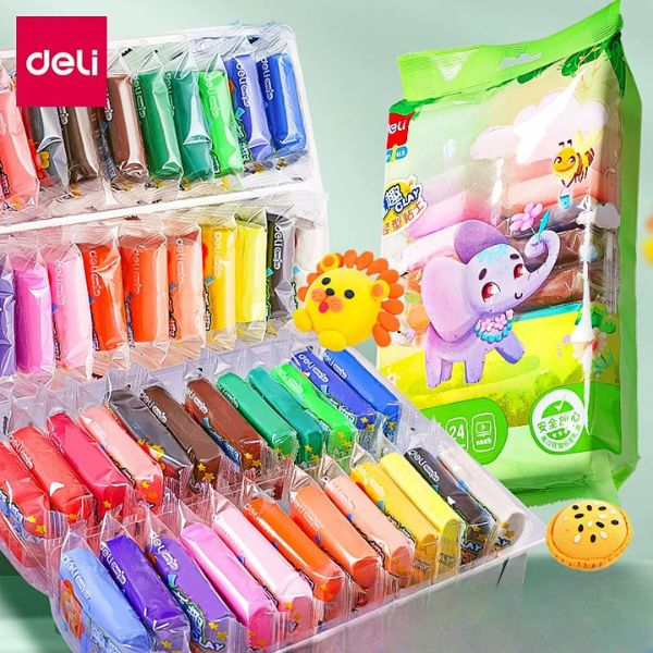 [ Set 10 Túi ] Đất Nặn Khô DELI [ 12-24-36 Màu ] - 19224