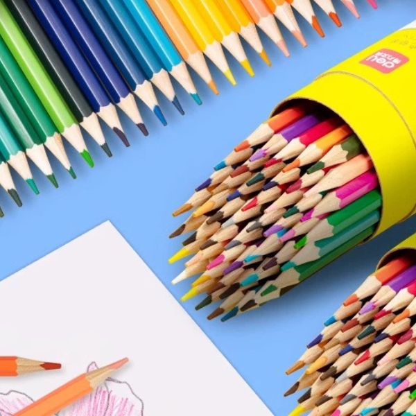 [ Set 5 Hộp ] Bút Chì Màu DELI Tan Trong Nước Có Thể Giặt Sạch [ 12-24-36-48 Màu ] - 19222