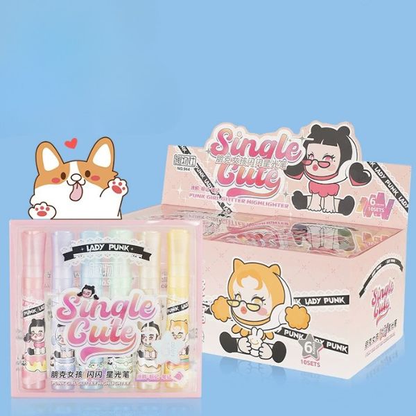 [ Set 5 Hộp ] Bút Dạ Đầu Mềm Popmart Bling Bling [ Hộp 6 Cây ] - 19219