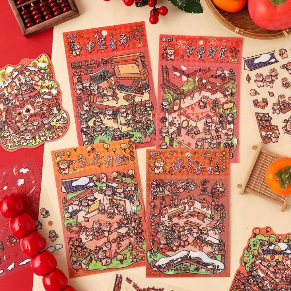 [ Set 12 Túi ] Sticker Trang Trí 3D - 20005