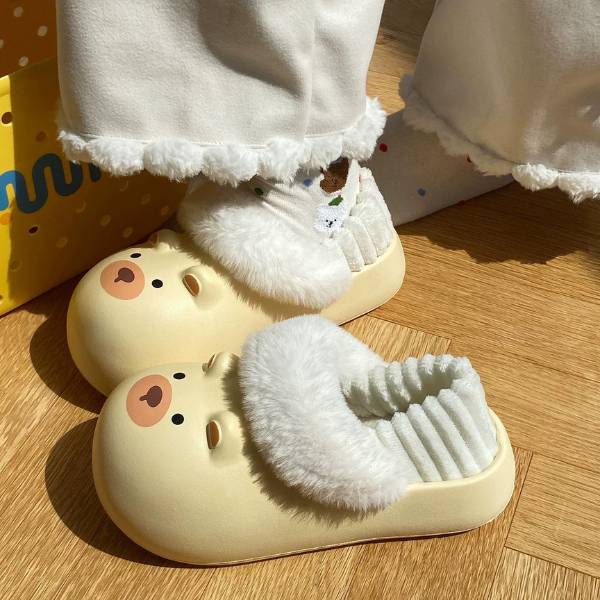 [ Set 2 Đôi ] Dép Bông Chống Trượt Đế Cao [ Size : 36 > 41 ] - 19978