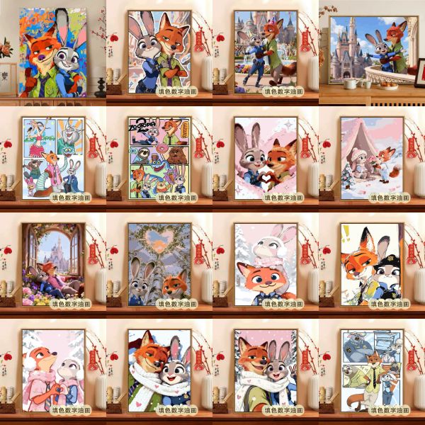 [ Set 10 Cái ] Tranh Số Hoá Zootopia [ Size : 40*50cm ] - 20179