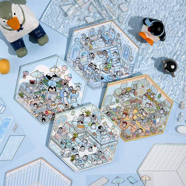 [ Set 12 Túi ] Sticker Trang Trí Pengu [ 21*12.4cm ] - 20244